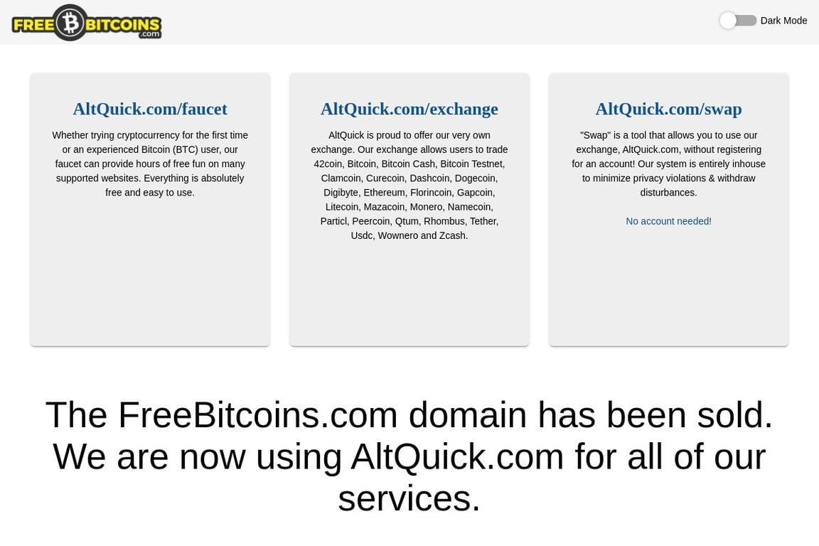 FreeBitcoins.com homepage