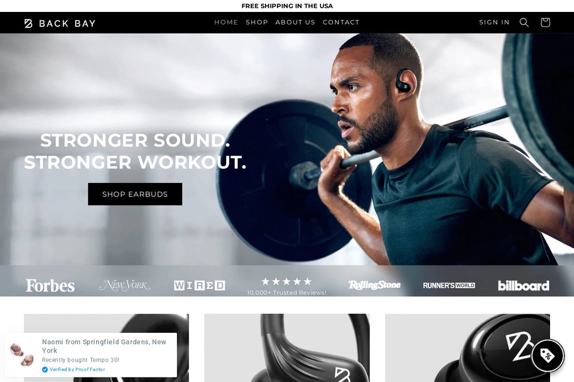 Back Bay Brand homepage