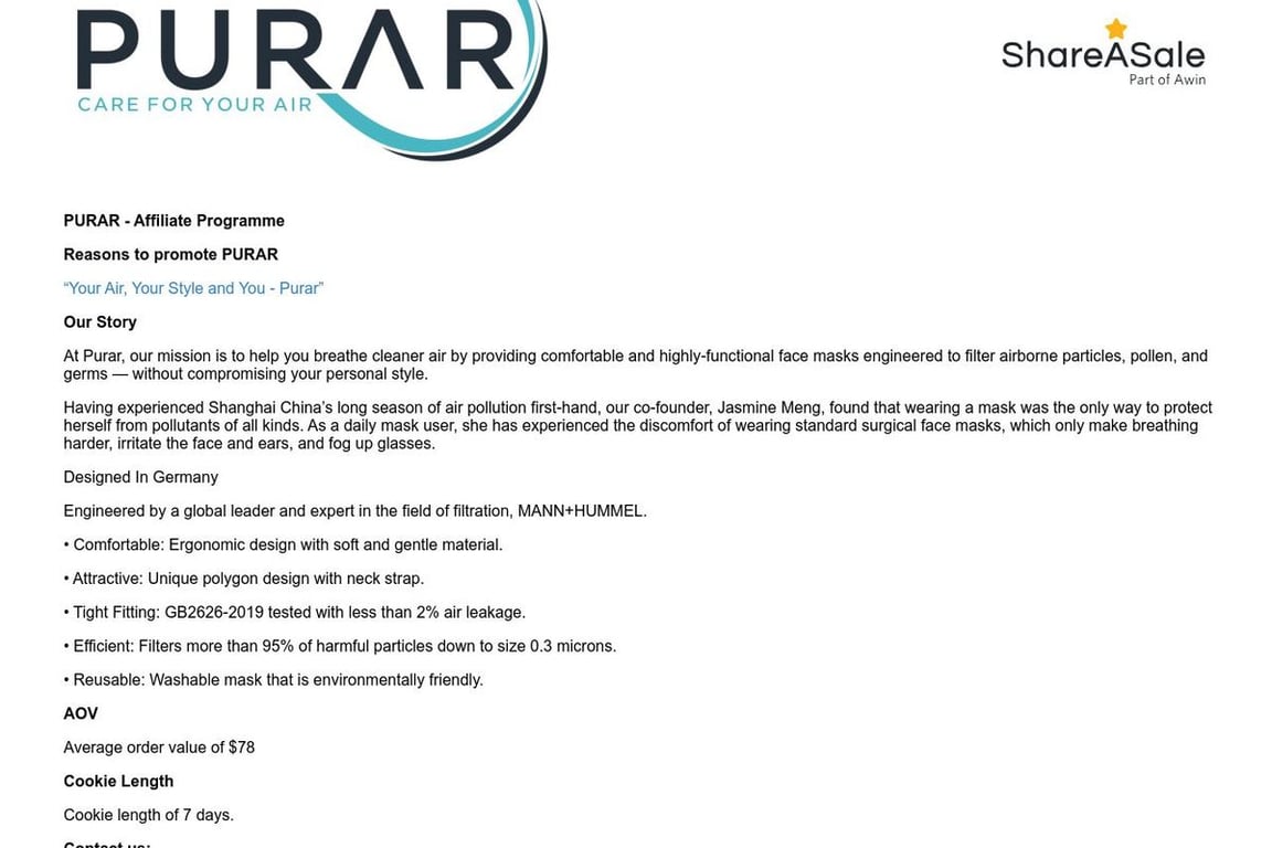 Purar affiliate program signup page