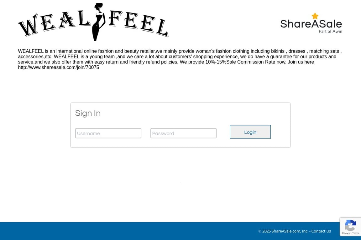 Wealfeel affiliate program signup page