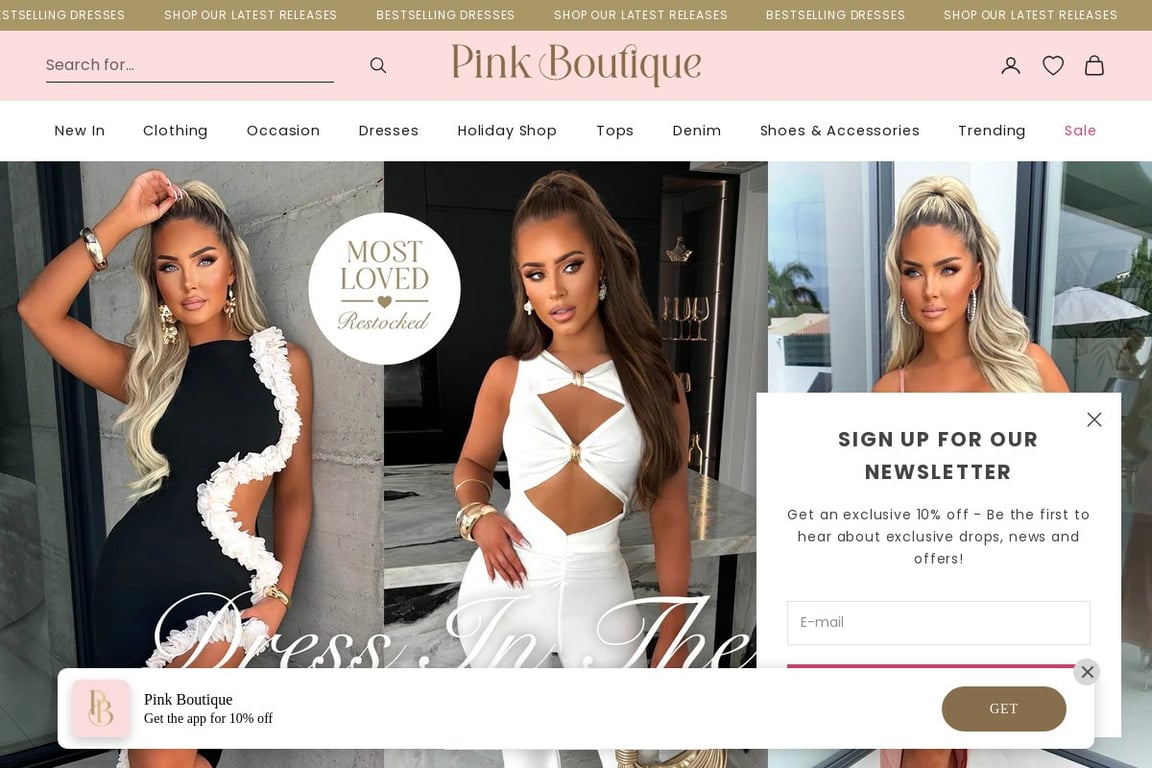 Pink Boutique homepage
