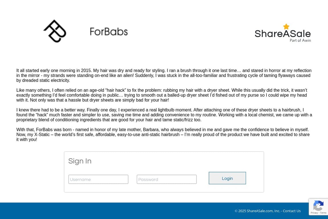 Forbabs affiliate program signup page