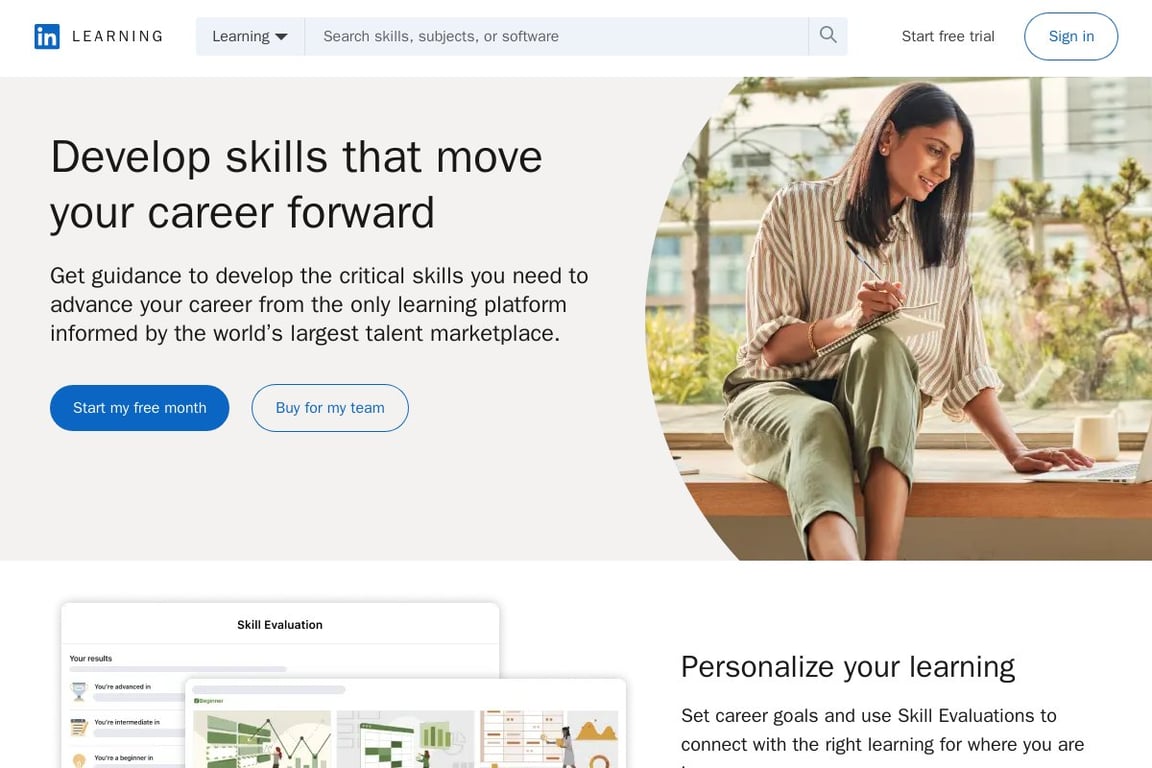LinkedIn Learning homepage