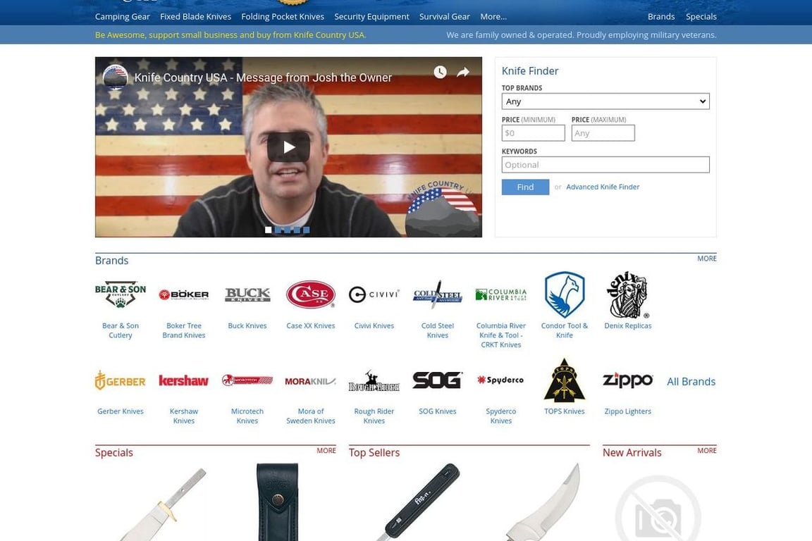 Knife Country USA homepage