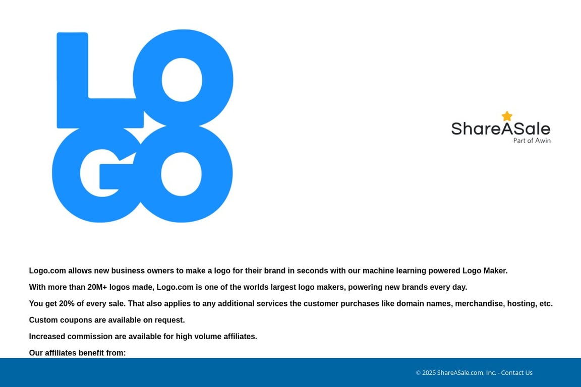 Logo.com affiliate program signup page
