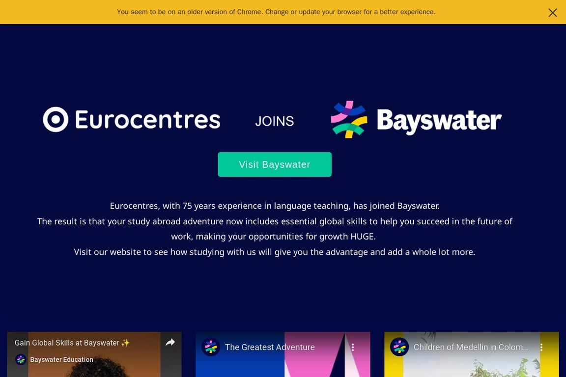 Eurocentres (US) homepage