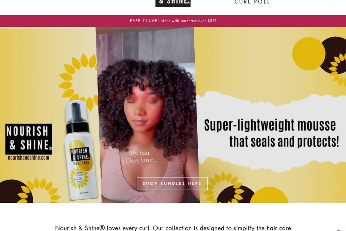 Nourish & Shine homepage