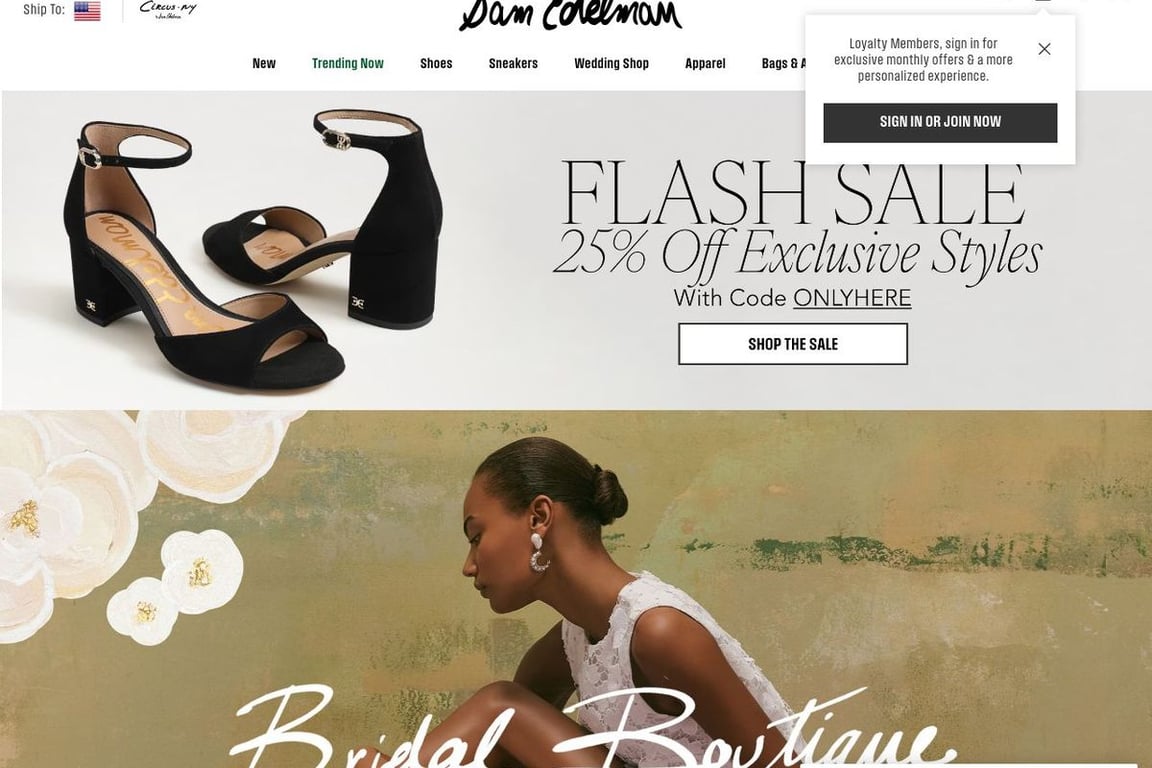 Sam Edelman homepage