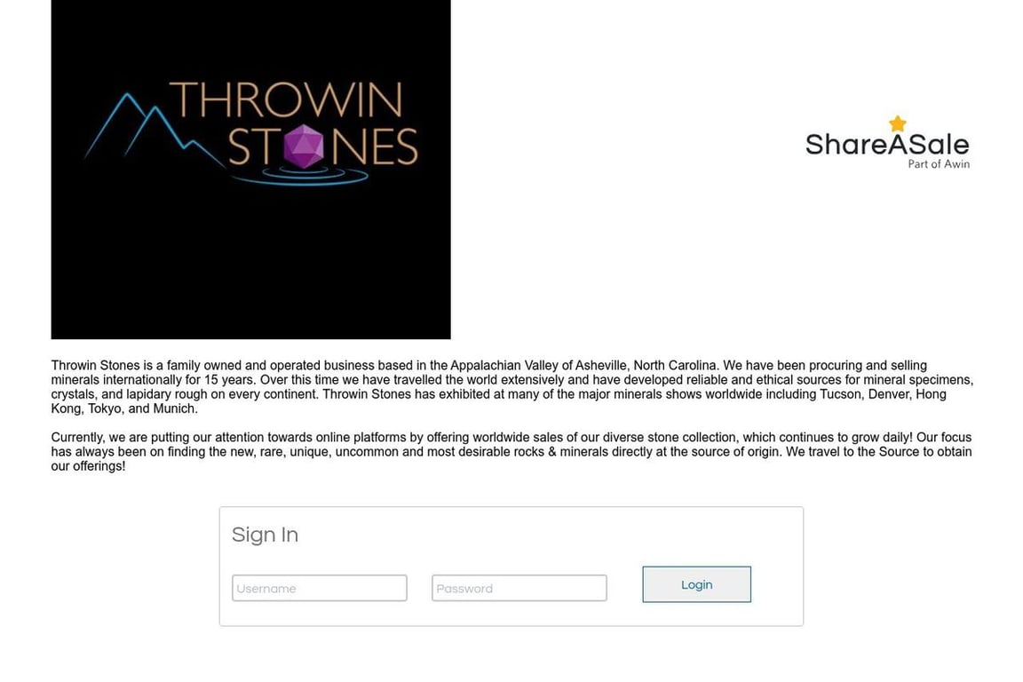 ThrowinStones affiliate program signup page