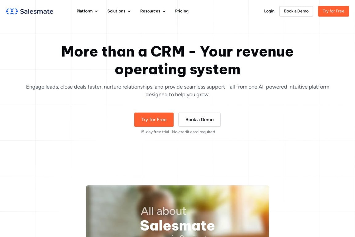 Salesmate homepage