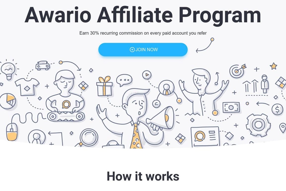 Awario affiliate program signup page