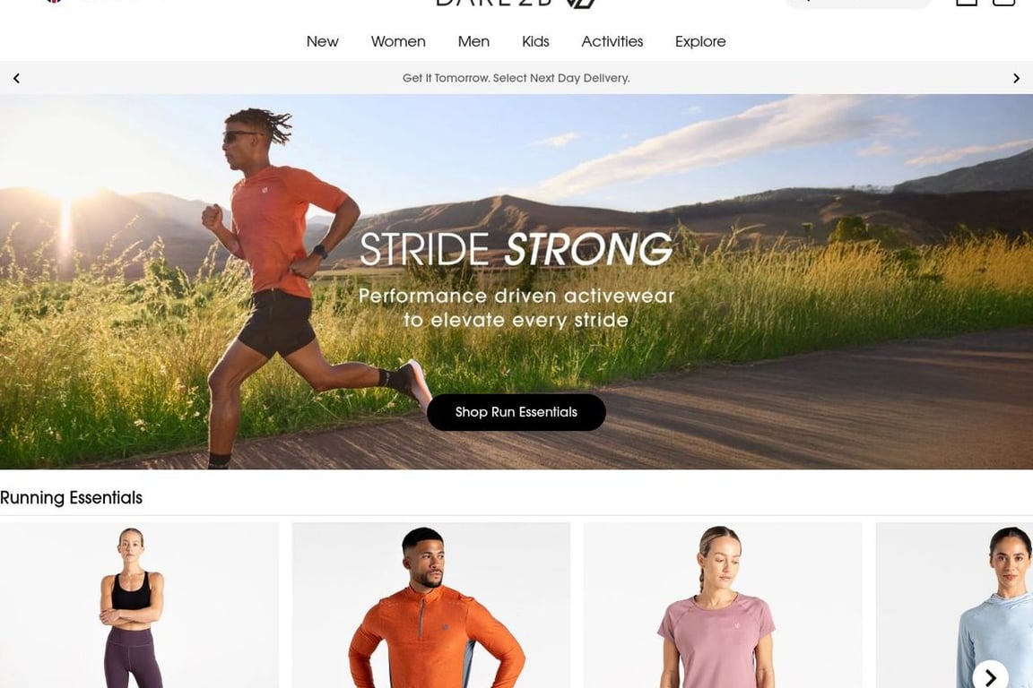 Dare2b homepage
