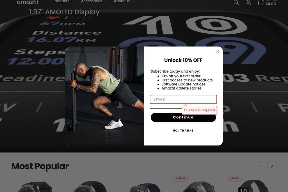 Amazfit homepage