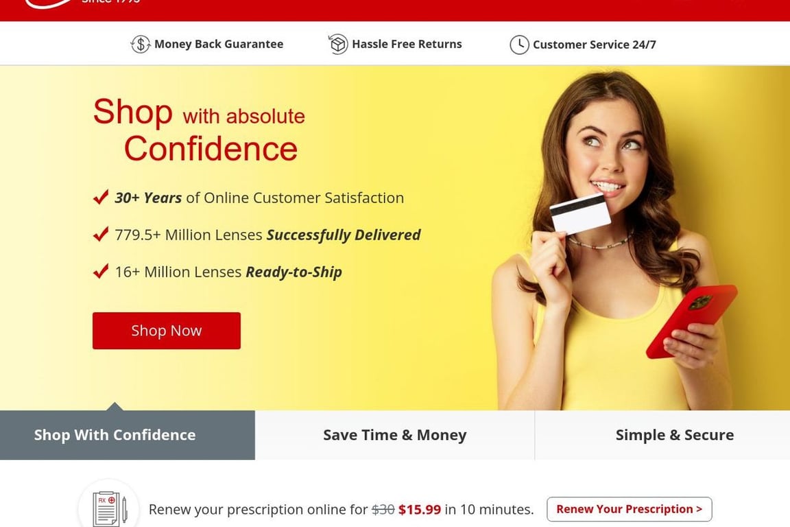 Lens.com homepage