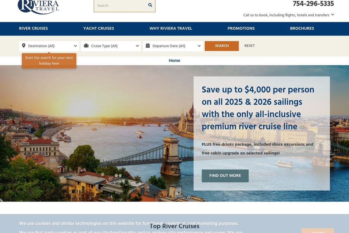 Riviera Travel homepage