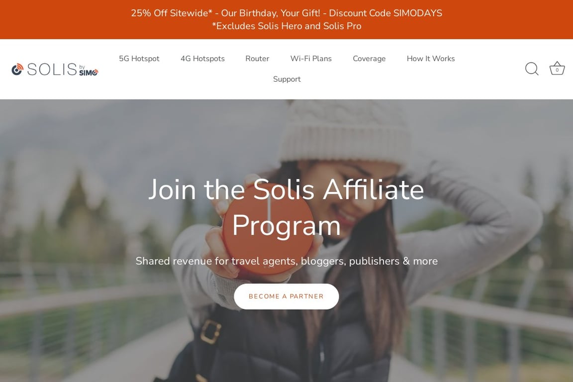 Skyroam affiliate program signup page
