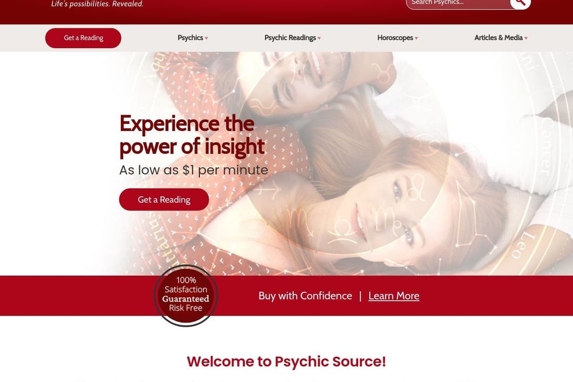 Psychic Source homepage