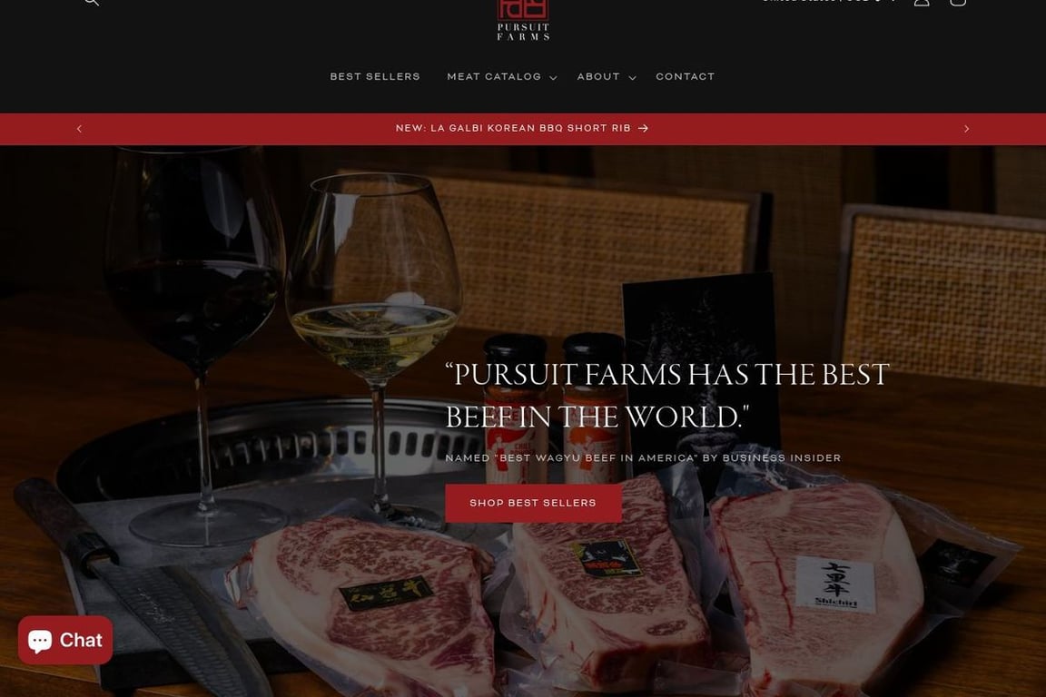 Pursuit Farms homepage