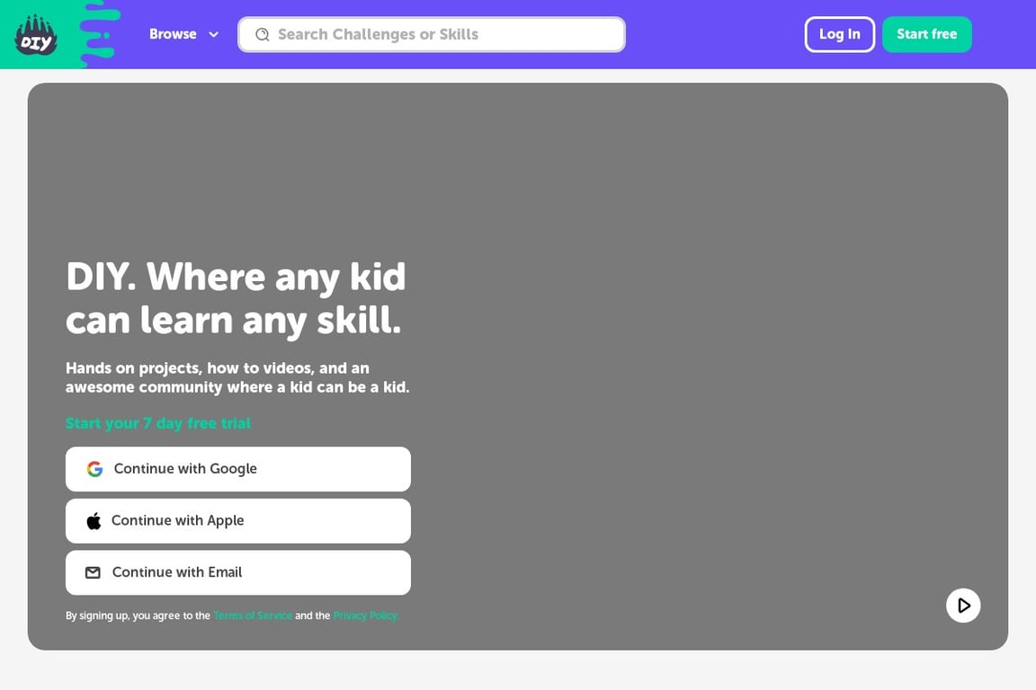 DIY.org homepage