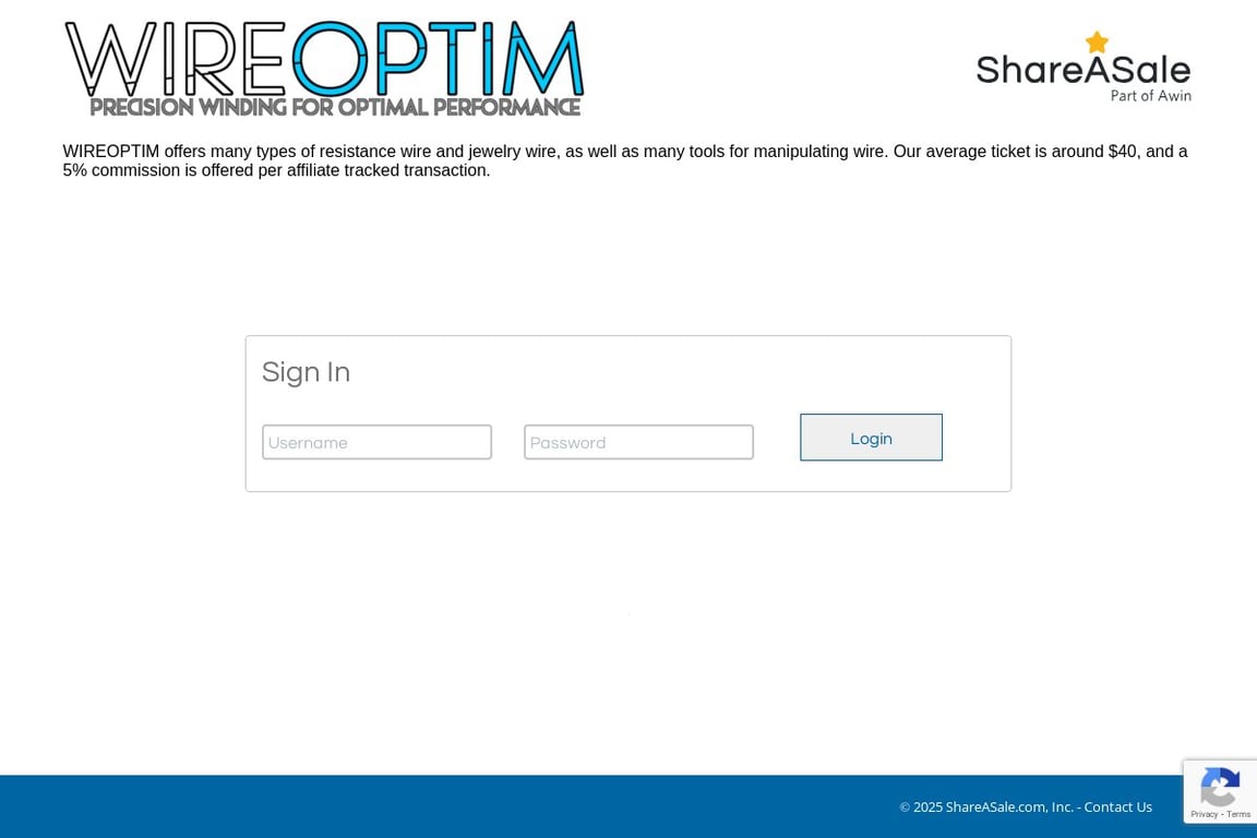 WIREOPTIM affiliate program signup page