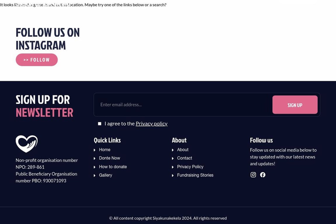 Siyakunakekela affiliate program signup page