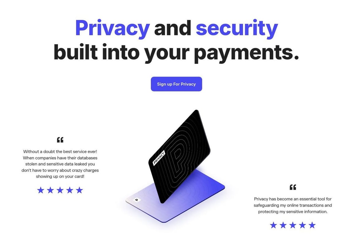 Privacy.com homepage