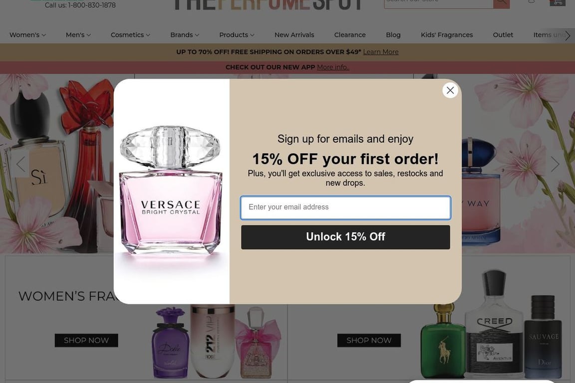 ThePerfumeSpot.com homepage