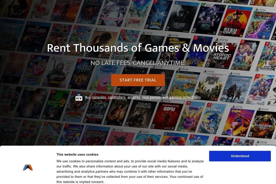 GameFly homepage