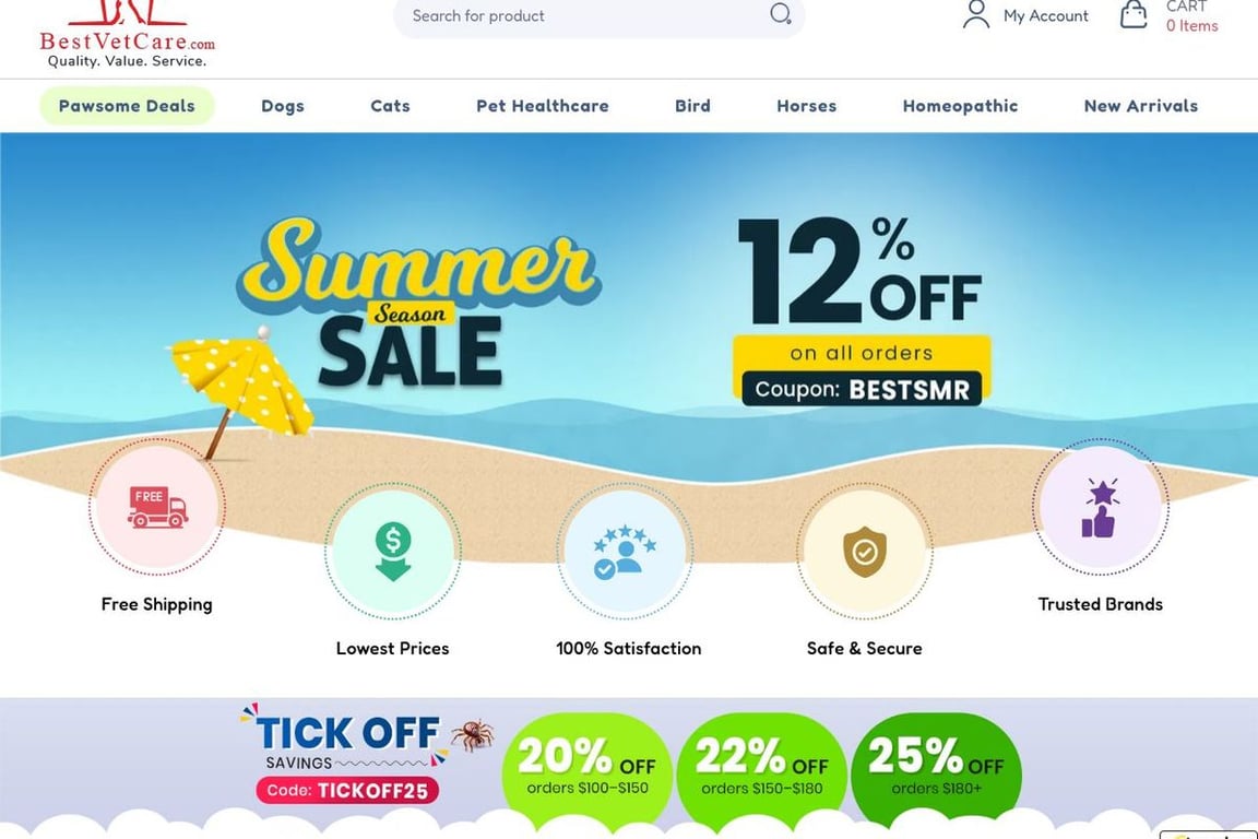 Best Vet Care homepage
