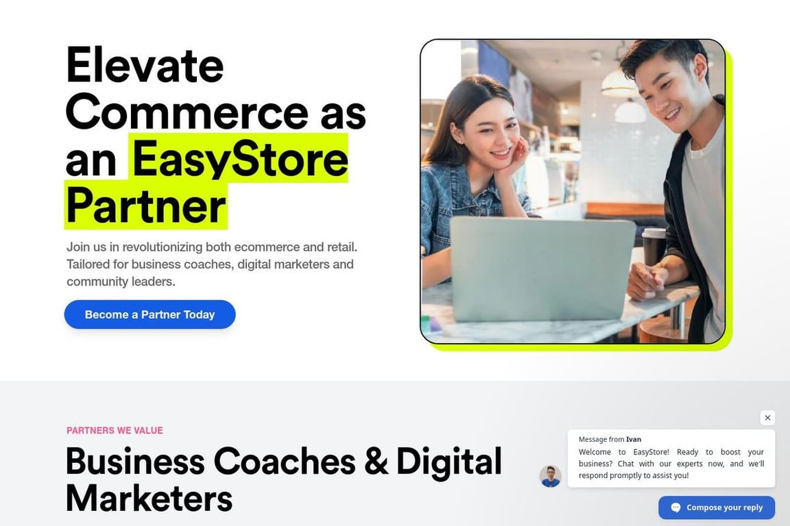 EasyStore affiliate program signup page
