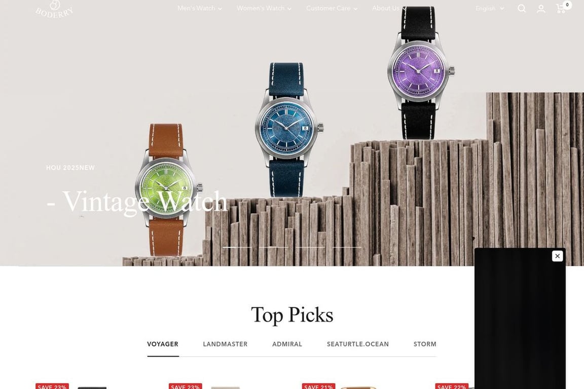 Boderry Watches homepage