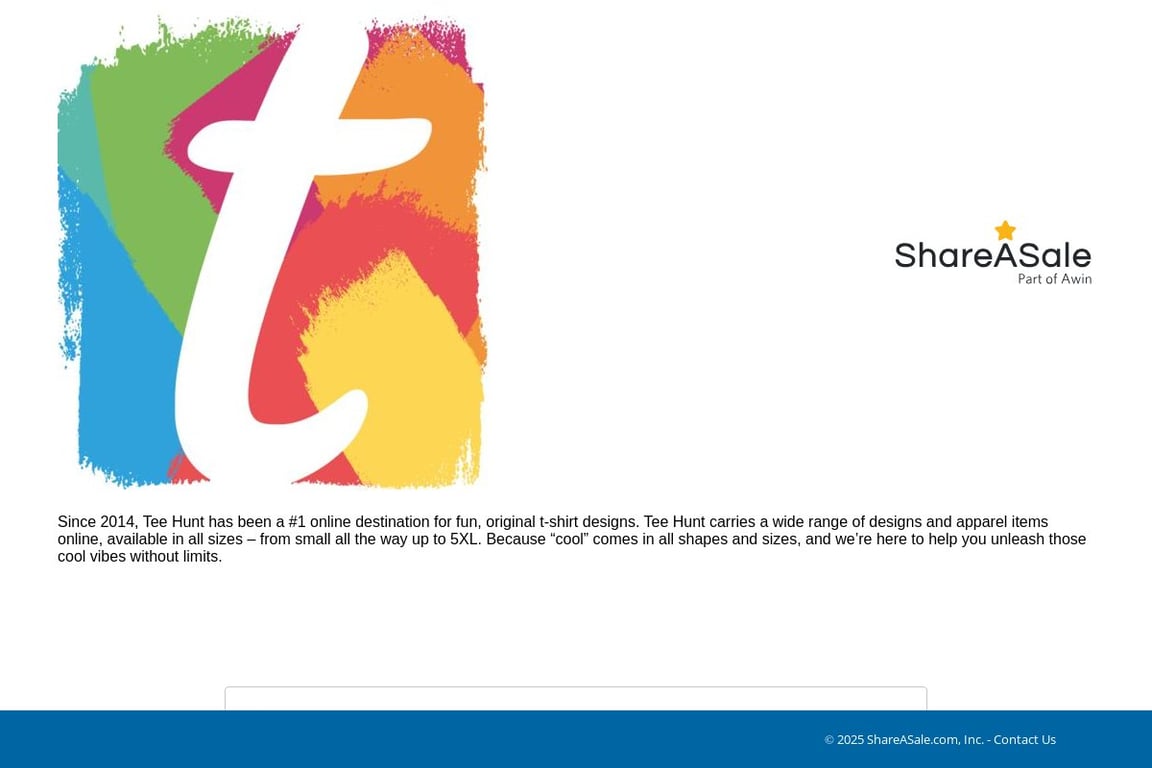 Tee Hunt affiliate program signup page