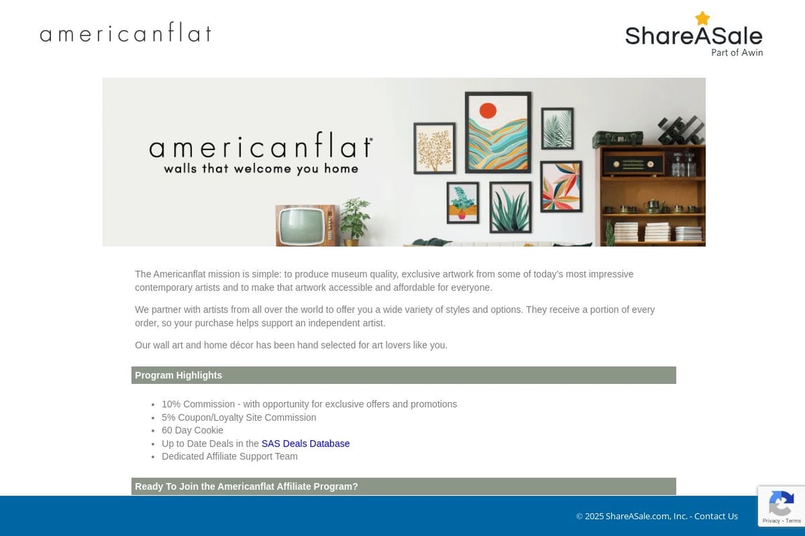 Americanflat affiliate program signup page