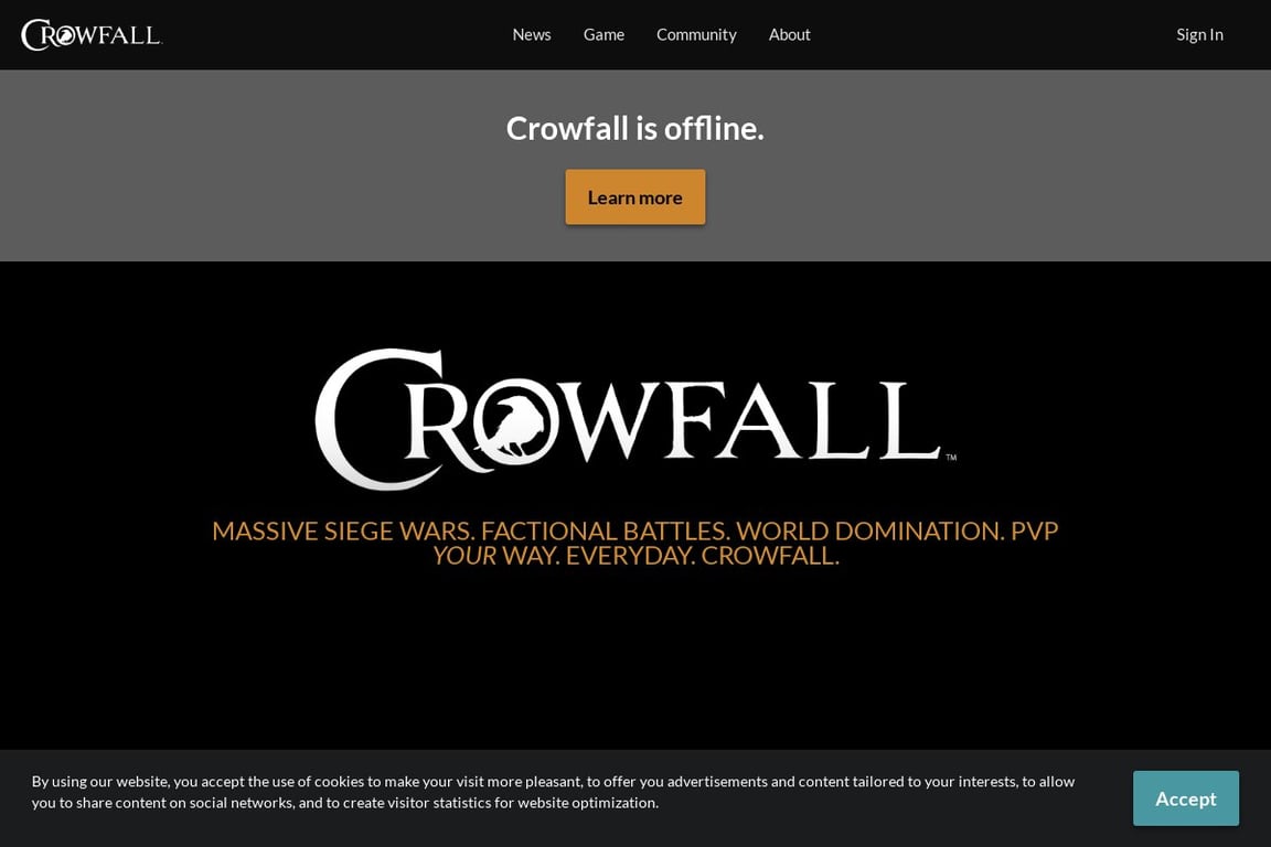 Crowfall homepage