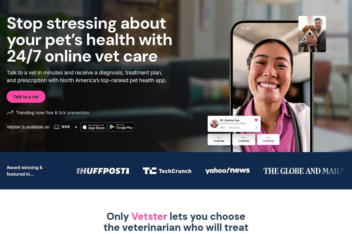 Vetster, Inc. homepage