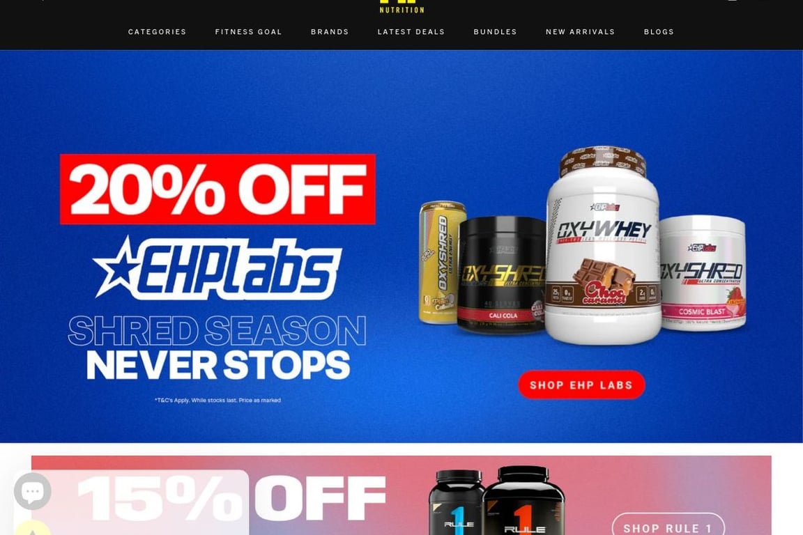 Fit Nutrition homepage