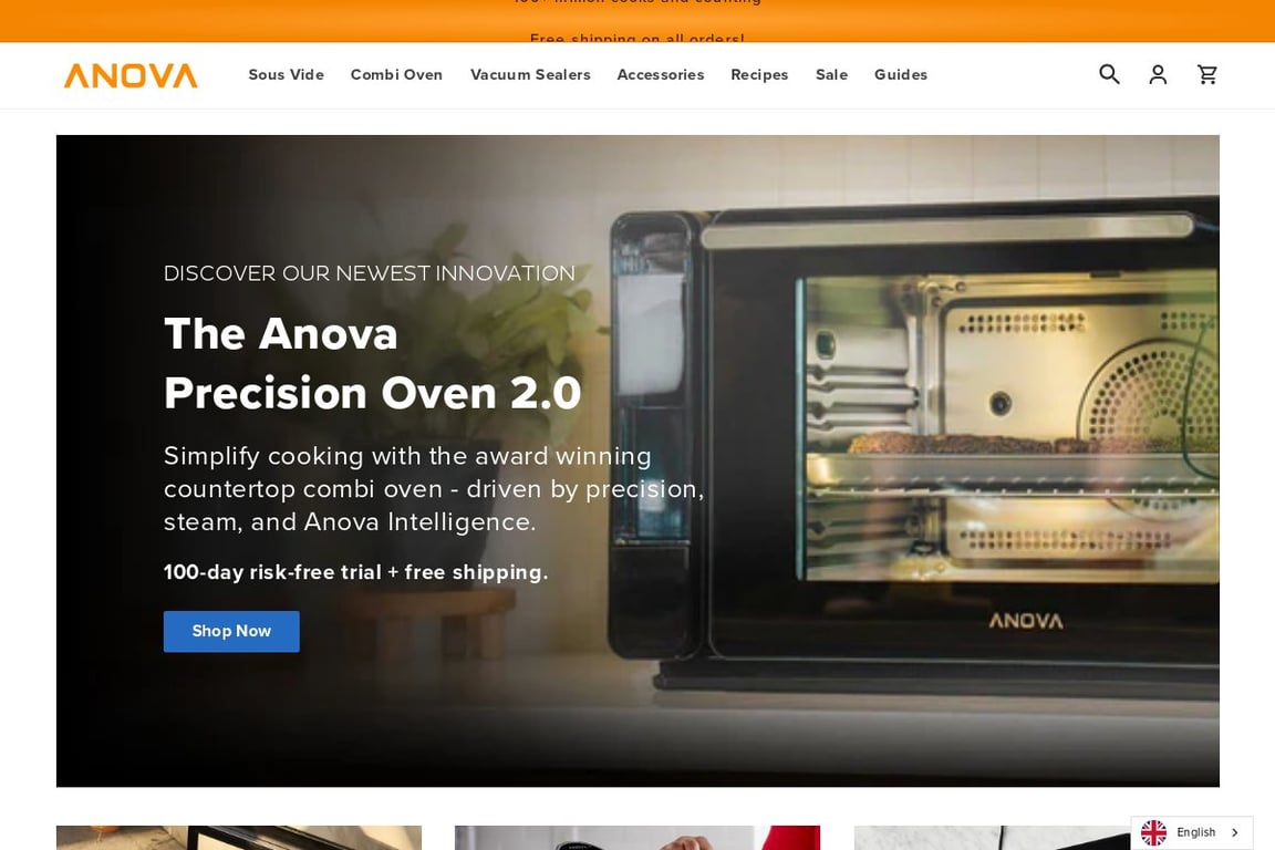 Anova homepage