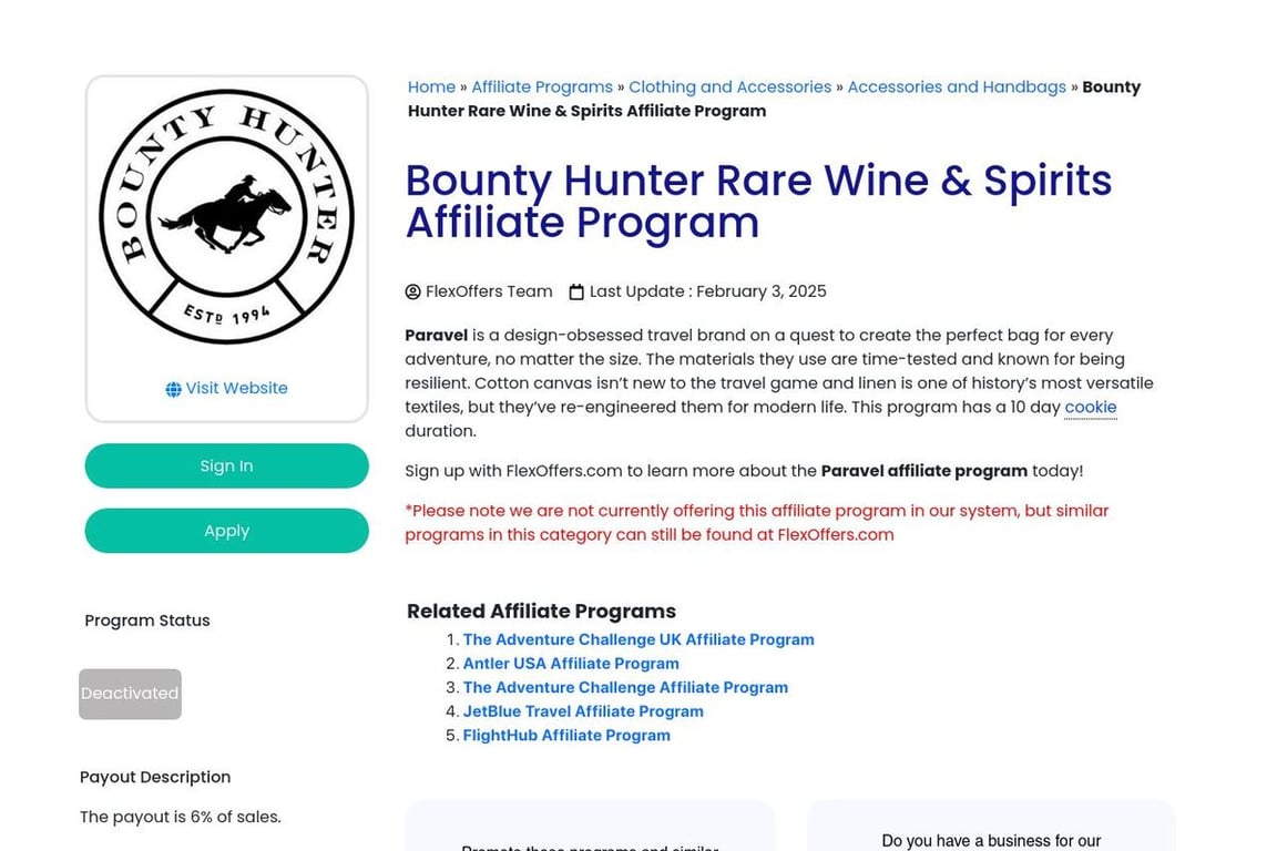 Paravel affiliate program signup page