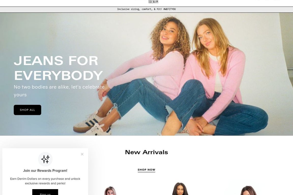 1822 Denim homepage