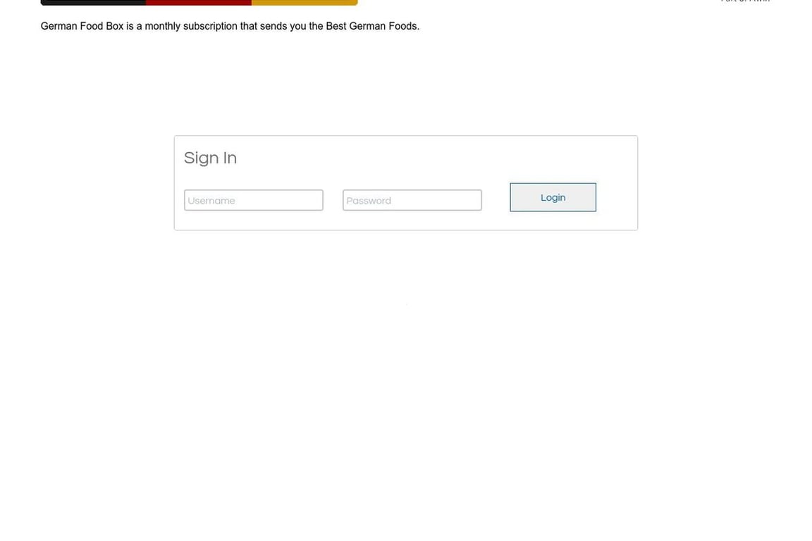 German Food Box affiliate program signup page