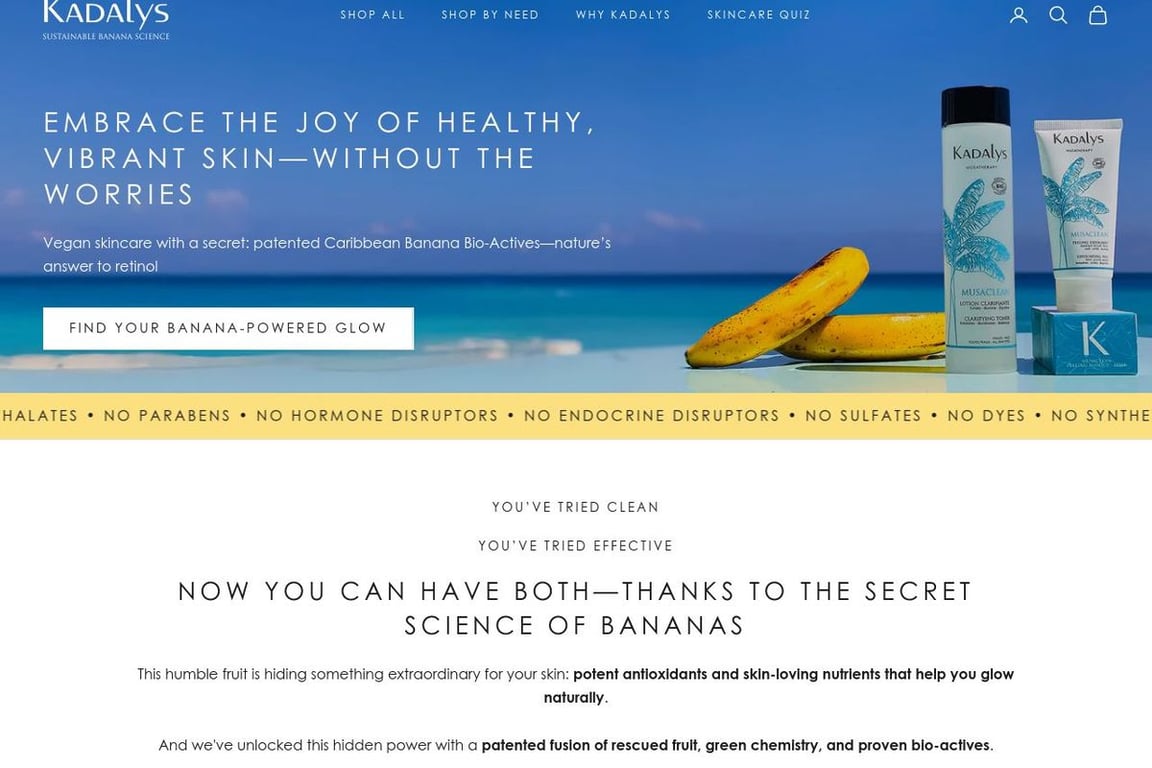 Kadalys Beauty homepage