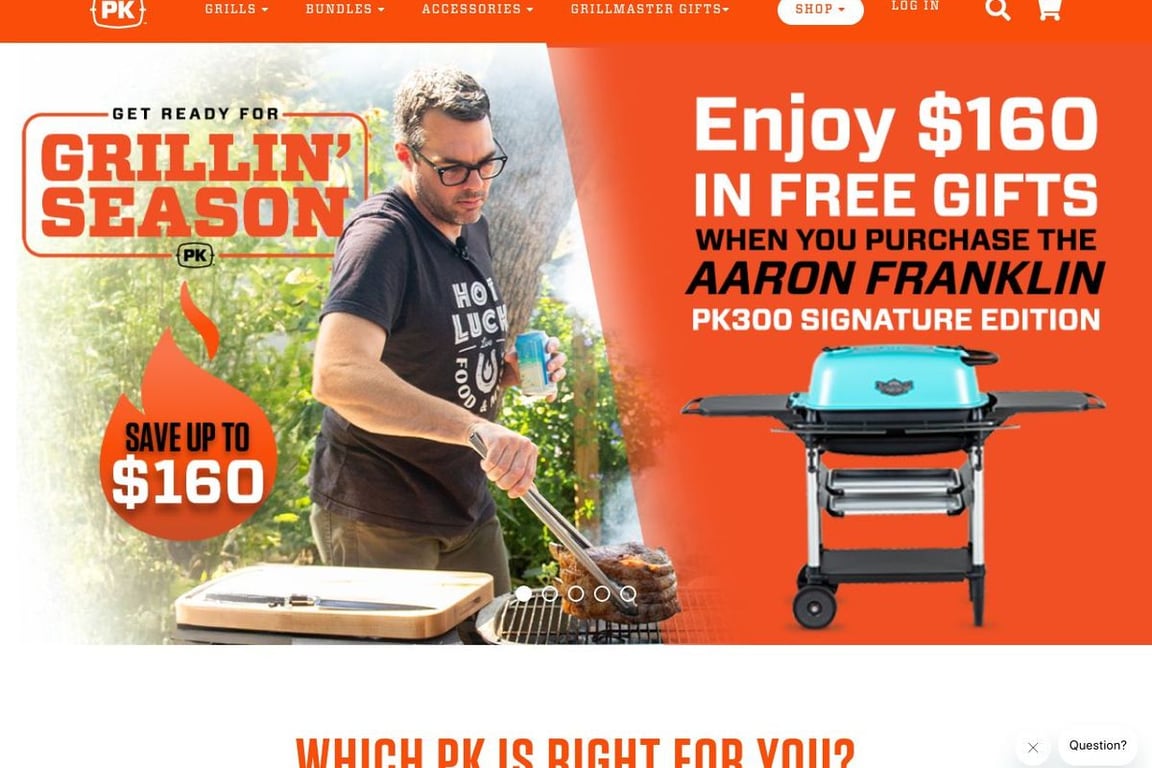 PK Grills homepage