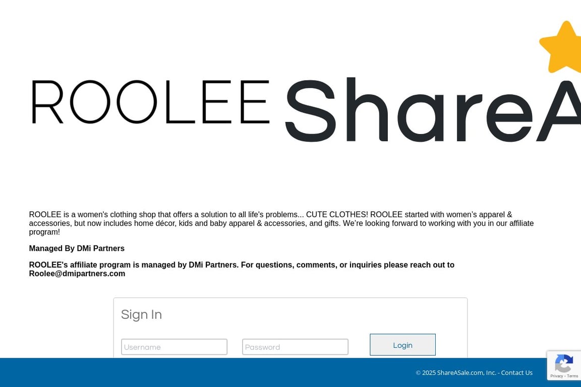 Roolee affiliate program signup page