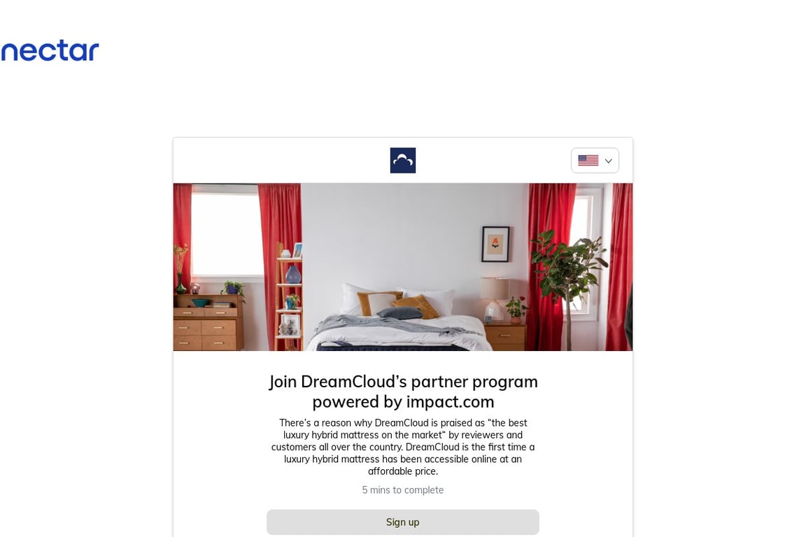 DreamCloud UK affiliate program signup page