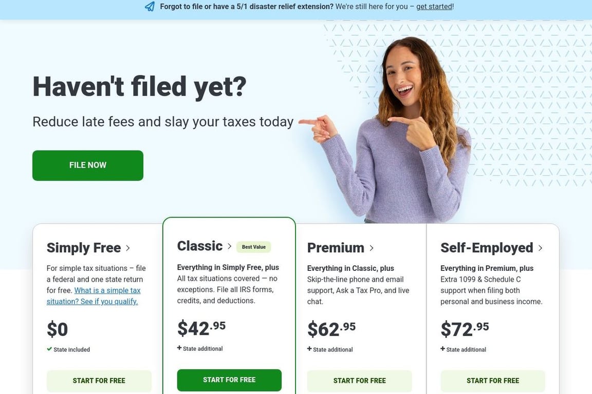 TaxSlayer homepage