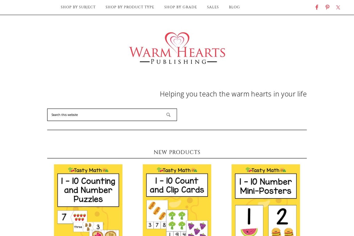 Warm Hearts Publishing homepage