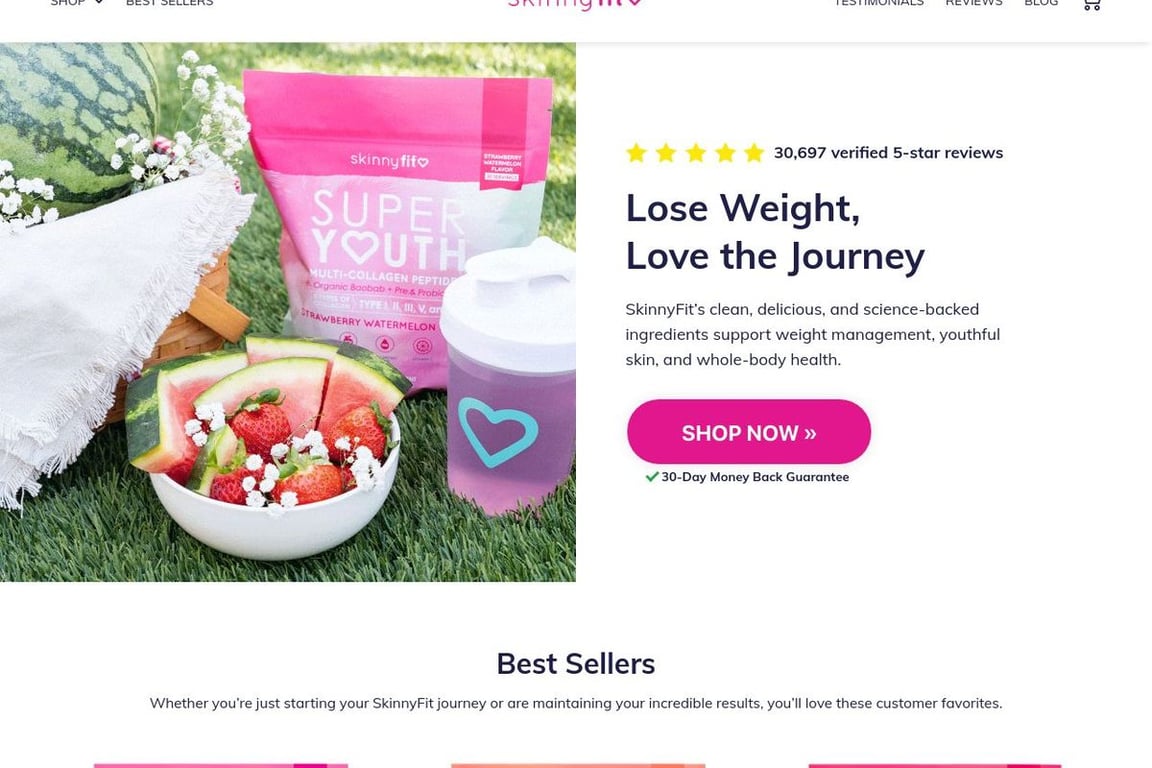 SkinnyFit homepage