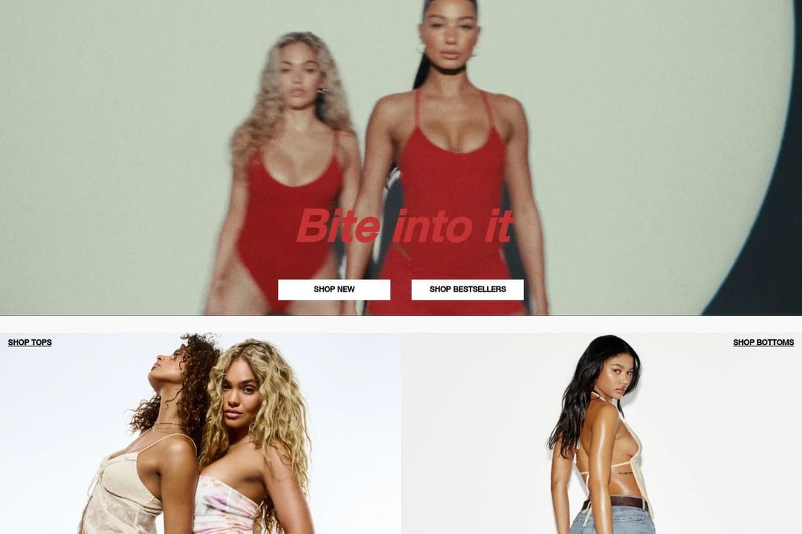 Garage Clothing homepage