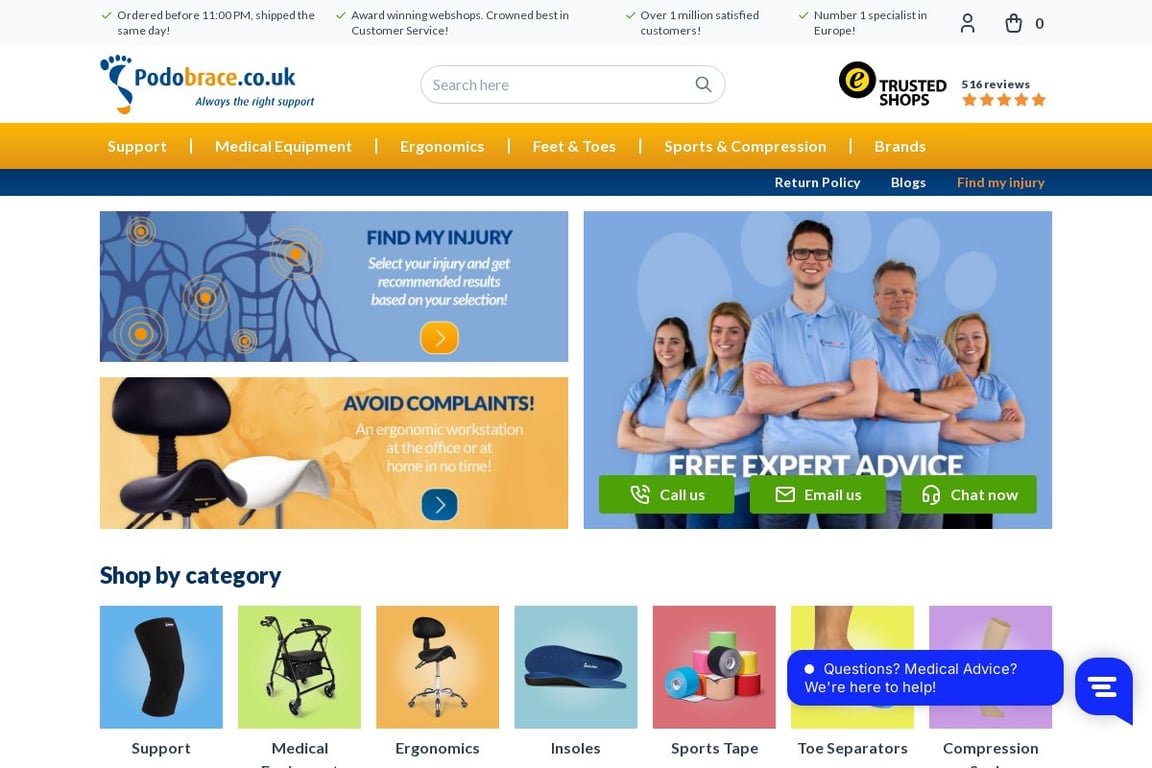 Podobrace UK homepage