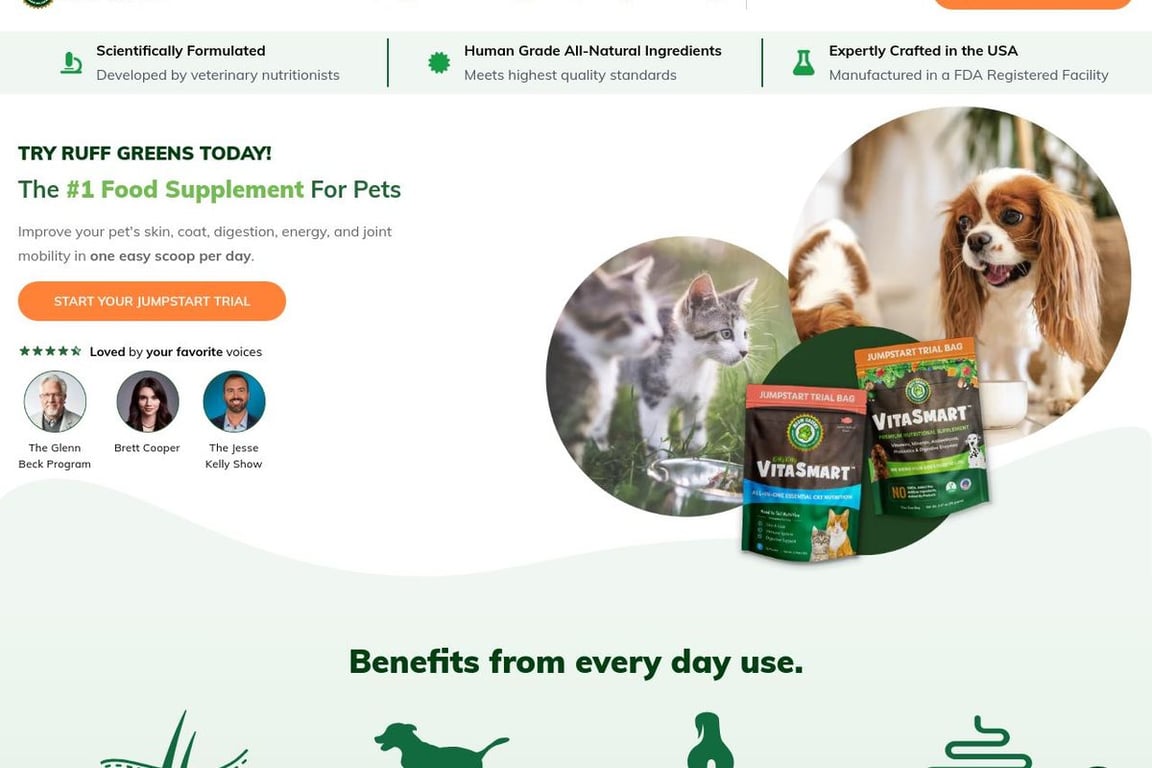 Ruff Greens homepage